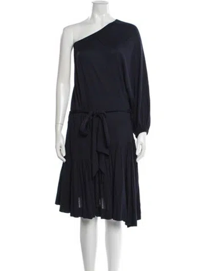 Pre-owned Marc Jacobs One-shoulder Midi Length Dress In Blue