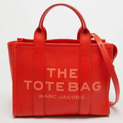 Pre-owned Marc Jacobs Orange Leather Medium The Tote Bag