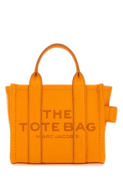 Marc Jacobs Orange Leather Micro The Tote Bag Handbag In Tangerine