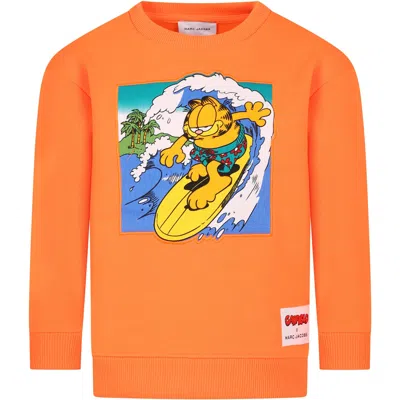 Marc Jacobs Kids' Orange Sweatshirt For Boy With Garfield
