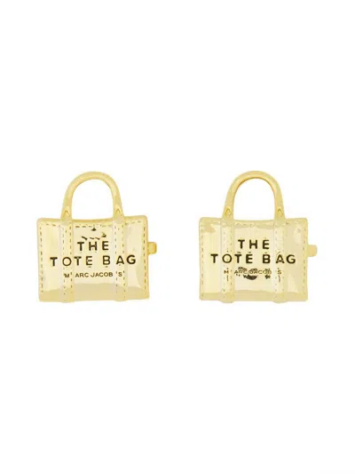 Marc Jacobs Orecchini A Perno "the Tote Bag Stud" In Gold