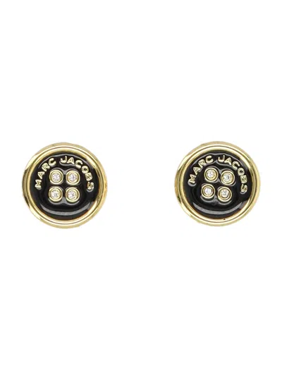 Marc Jacobs Orecchini Button Stud In Black