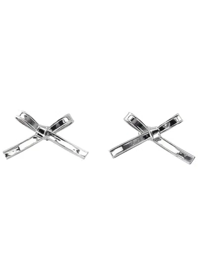 Marc Jacobs Lingerie Style Bow Metal Brooch Pin In Metallic