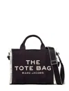 Marc Jacobs The Medium Tote Black Tote Bag With Contrasting Logo Embroidery In Cotton Blend Woman In Black