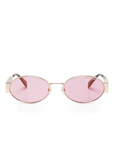 Marc Jacobs Oval-frame Sunglasses In Gold