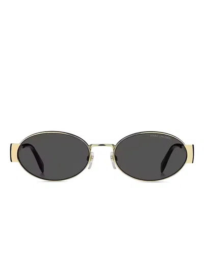 Marc Jacobs Oval-frame Sunglasses In Gold