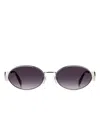 Marc Jacobs Oval-frame Sunglasses In Metallic