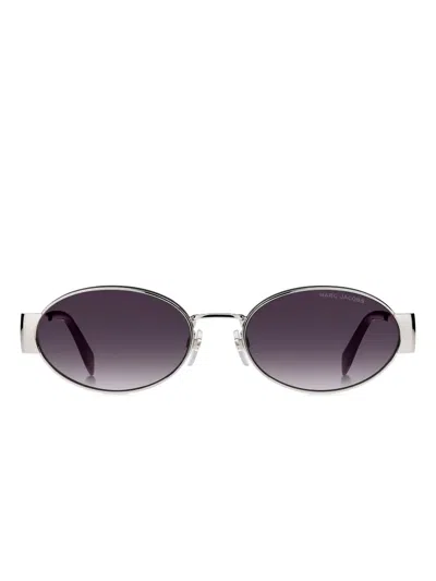 Marc Jacobs Oval-frame Sunglasses In Metallic