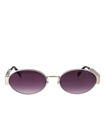 Marc Jacobs Palladium Violet Metal Sunglasses In Purple