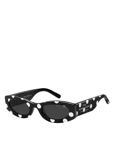 Marc Jacobs Oval Sunglasses, 51mm In Black