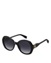 Marc Jacobs Marc 763s Acetate Oval Sunglasses In Black/gray
