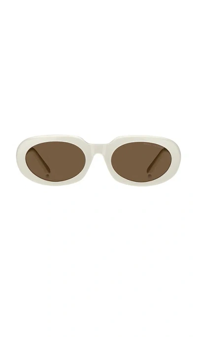 Marc Jacobs Oval Sunglasses In White