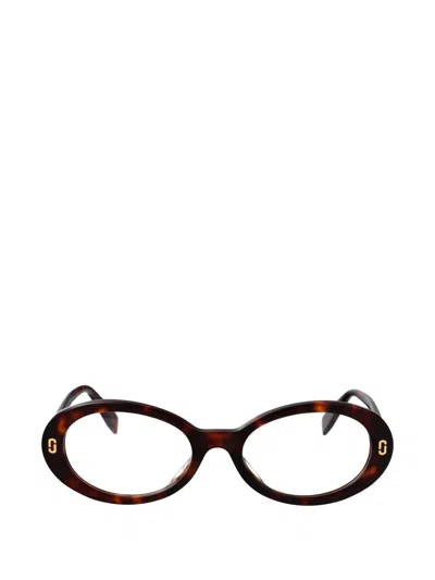 Marc Jacobs Oval-frame Glasses In Brown