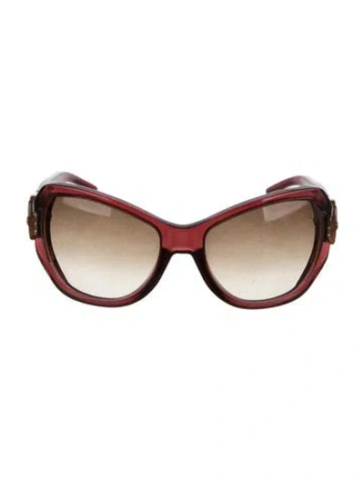 Pre-owned Marc Jacobs Oversize Gradient Sunglasses In Burgundy