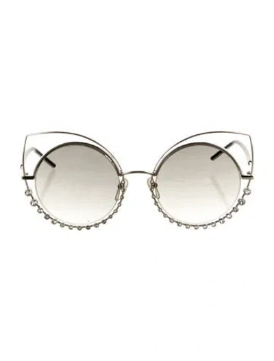 Pre-owned Marc Jacobs Oversize Mirrored Sunglasses In Silver