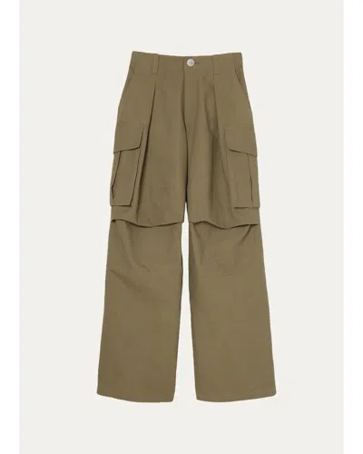 Marc Jacobs Oversized Cargo Pants In Utility Khaki