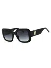 Marc Jacobs Oversized Chic Plastic Sunglasses In Black