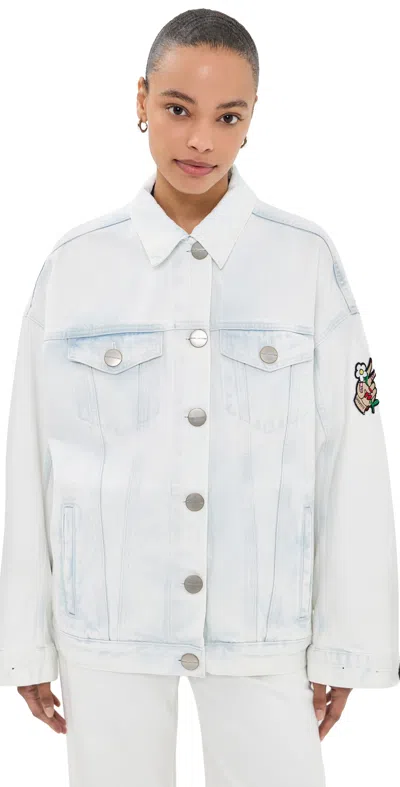 Marc Jacobs Oversized Denim Trucker Jacket Light Wash In White