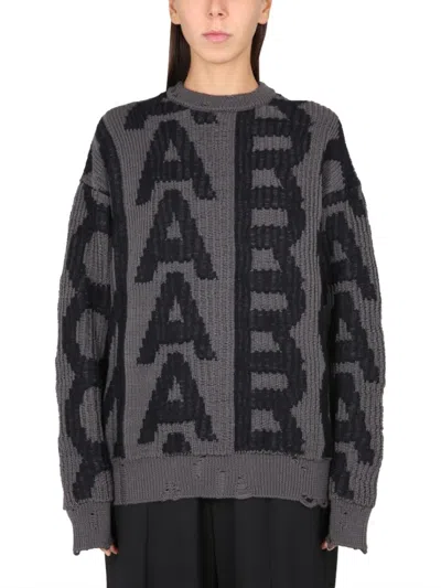 Marc Jacobs Oversized Distressed Sweater In Black