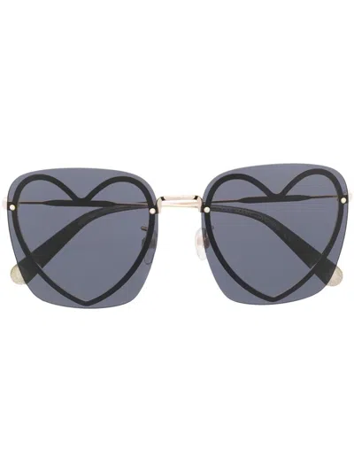 Marc Jacobs Oversized Heart-frame Sunglasses In Gold