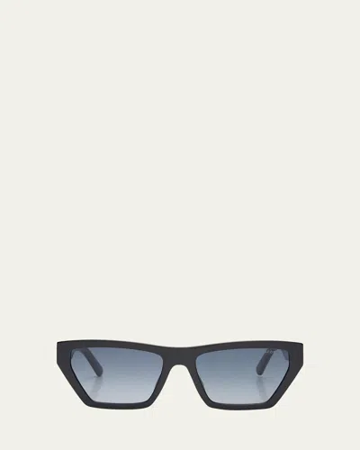Marc Jacobs Oversized Logo Plastic Cat-eye Sunglasses In Black