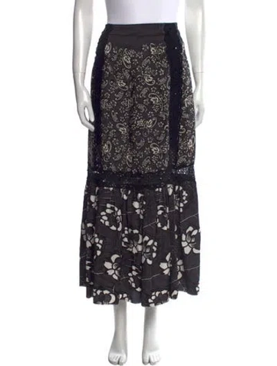 Pre-owned Marc Jacobs Paisley Print Midi Length Skirt In Gray