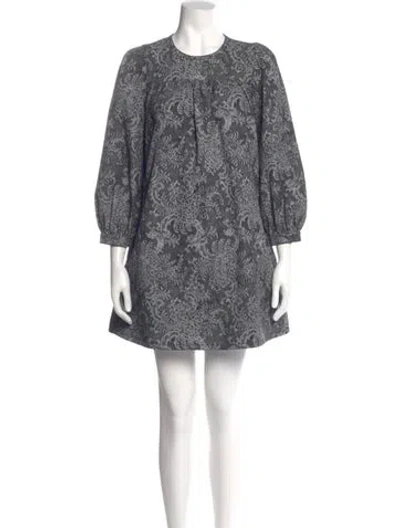 Pre-owned Marc Jacobs Paisley Print Mini Dress In Gray