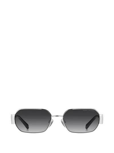 Marc Jacobs Palladium Geometric Sunglasses In Silver