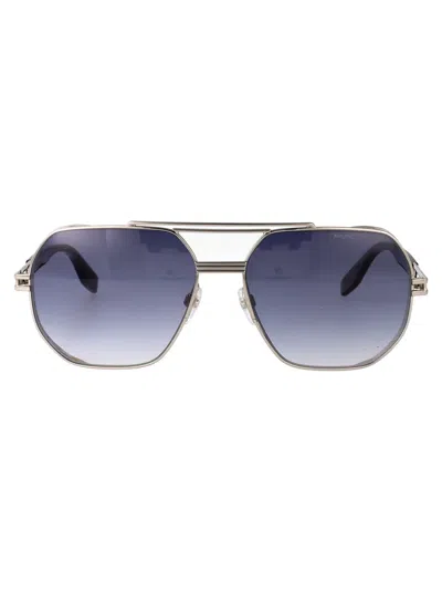 Marc Jacobs Palladium Havana Metal Sunglasses In Silver