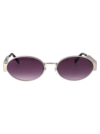 Marc Jacobs Palladium Violet Metal Sunglasses In Purple