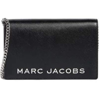 Marc Jacobs Party On Saffiano Wallet On A Chain In Black