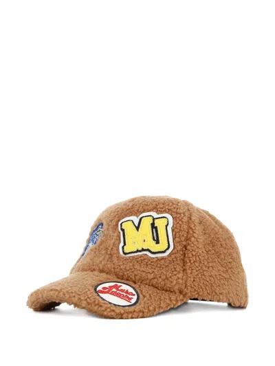 Marc Jacobs Kids' Patch-detail Fleece Cap In Brown
