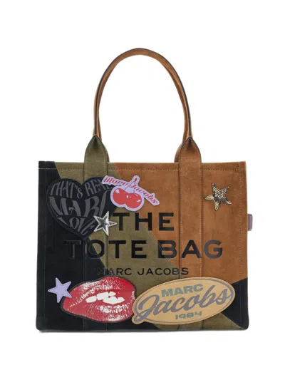 Marc Jacobs Patch-detail Suede Tote Bag In Brown