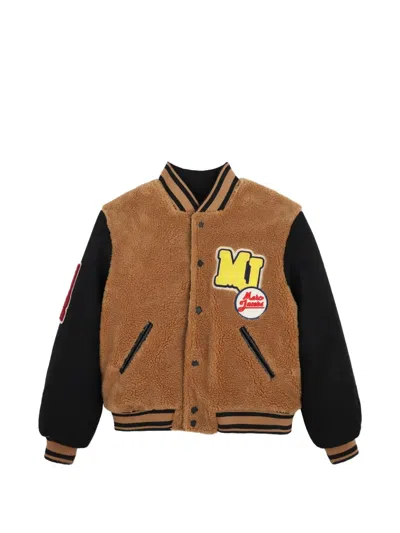 Marc Jacobs Kids' Patch-detail Teddy-texture Jacket In Brown
