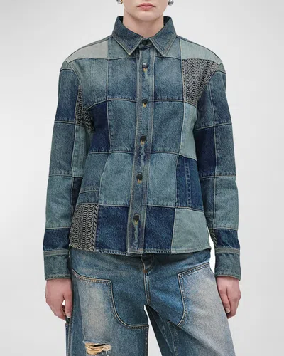 MARC JACOBS PATCHWORK DENIM SHIRT