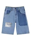 Marc Jacobs Patchwork Denim Shorts In Blue