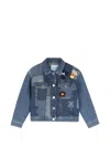 Marc Jacobs Patchwork Faux-pearl-embellished Denim Jacket In Multi