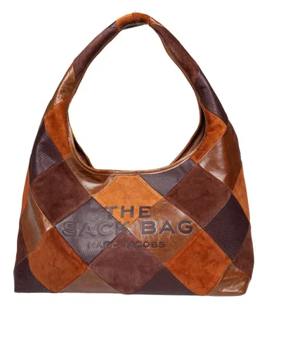 Marc Jacobs Patchwork Suede Tote Bag In Brown