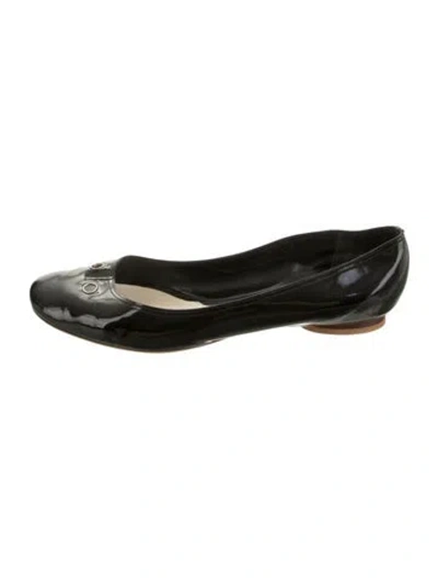 Pre-owned Marc Jacobs Patent Leather Ballet Flats In Black/green
