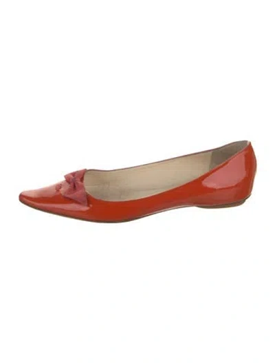 Pre-owned Marc Jacobs Patent Leather Ballet Flats In Orange