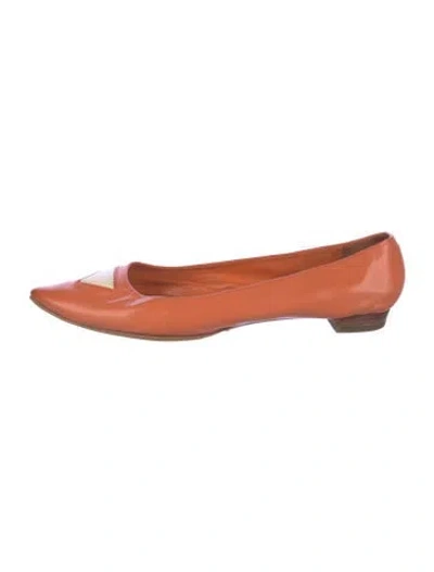 Pre-owned Marc Jacobs Patent Leather Ballet Flats In Orange