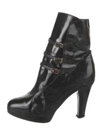 Pre-owned Marc Jacobs Patent Leather Boots In Black