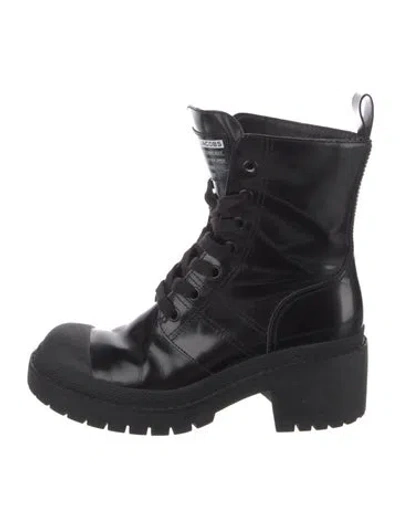 Pre-owned Marc Jacobs Patent Leather Combat Boots In Black