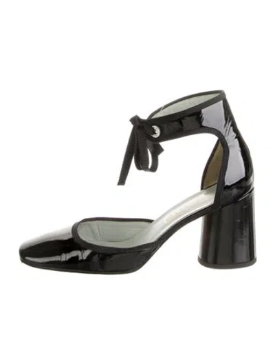 Pre-owned Marc Jacobs Patent Leather Crystal Embellishments D'orsay Pumps In Black