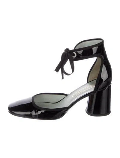 Pre-owned Marc Jacobs Patent Leather Crystal Embellishments D'orsay Pumps In Black