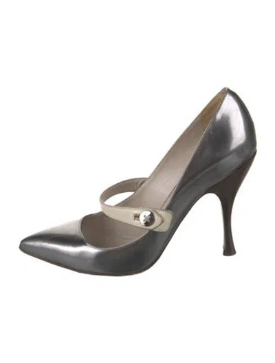 Pre-owned Marc Jacobs Patent Leather D'orsay Pumps In Gray