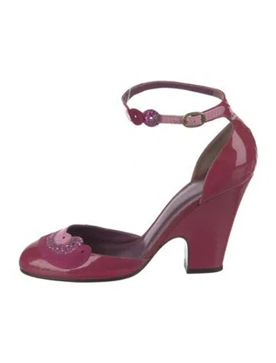 Pre-owned Marc Jacobs Patent Leather D'orsay Pumps In Purple