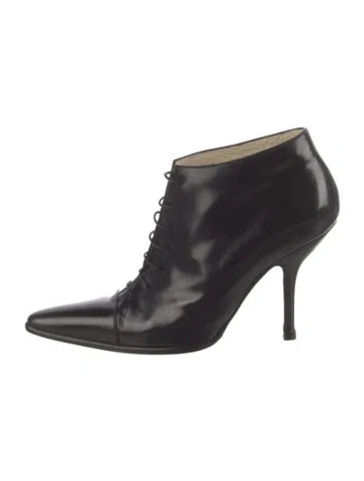 Pre-owned Marc Jacobs Patent Leather Lace-up Boots In Black