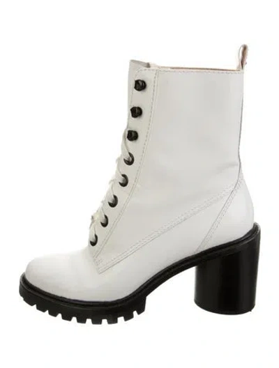 Pre-owned Marc Jacobs Patent Leather Lace-up Boots In White
