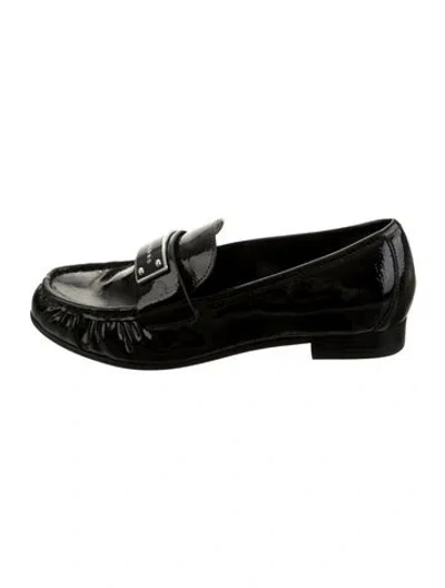 Pre-owned Marc Jacobs Patent Leather Loafers In Black/gold